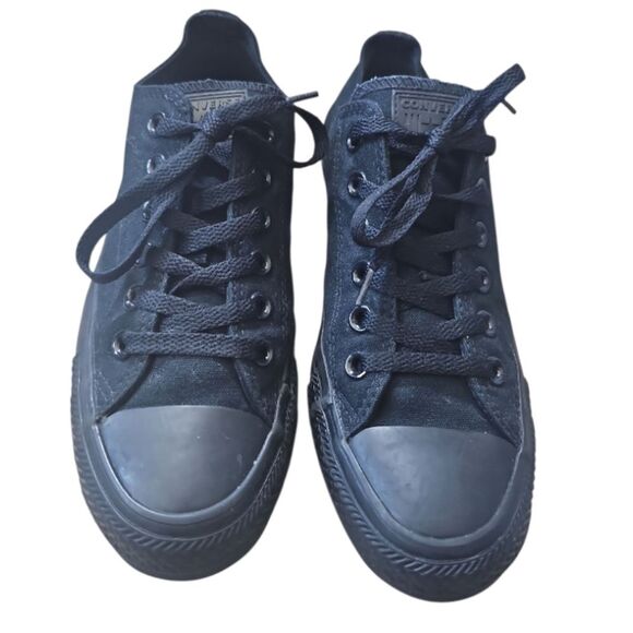Monochromatic Black Low Ox Converse Sneakers Men’s Size 6 Casual Streetwear - Picture 7 of 12